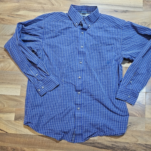 Ariat Other - Ariat Pro Series Shirt Men’s Medium Blue Plaid Long Sleeve Button Down